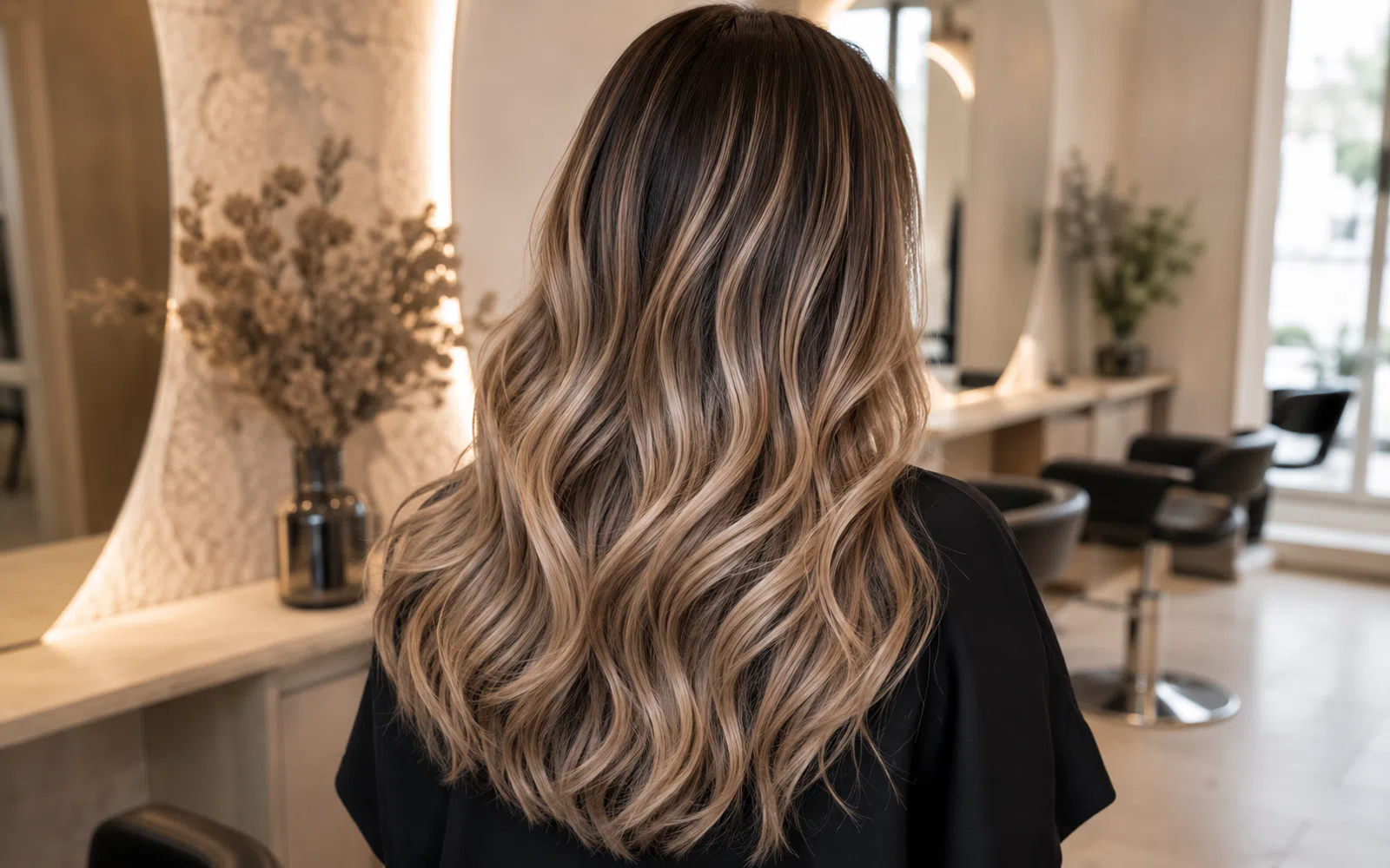 Soft Beige Balayage mit hellen, kühlen Beige-Tönen
